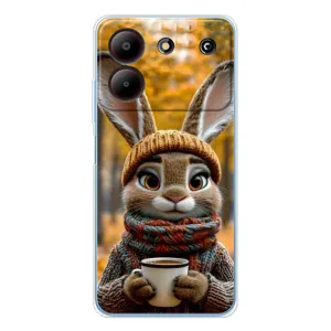 Друкований чохол 'Звірята з кавою' для ZTE Blade A54 (Зайчик з кавою)