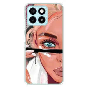 Силиконовый Чехол на ZTE Blade A55 с картинкой Стильных Девушек (Девушка и ресницы)