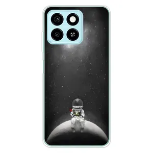 Силиконовый Чехол с принтом "Космонавты" на ZTE Blade A55 (Космонавт романтик)