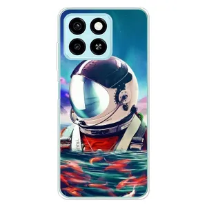 Силиконовый Чехол с принтом "Космонавты" на ZTE Blade A55 (Космонавт в воде)