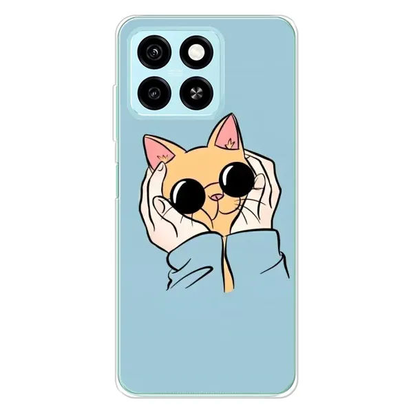 Чехол с рисунком «КОТИК в очках» для ZTE Blade A55 Чехол с рисунком «КОТИК в очках» для ZTE Blade A55