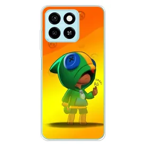 Чехол Бравл Старс для ZTE Blade A55 (LEON в кофте)