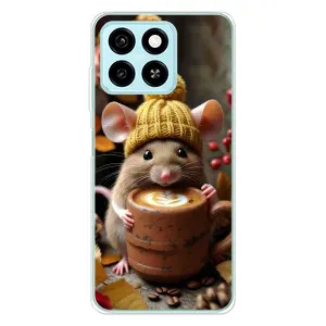 Друкований чохол 'Звірята з кавою' для ZTE Blade A55 (Мишка з кавою)