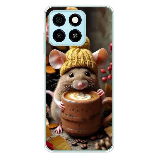 Чехол с рисунком «Мышка с кофе» для ZTE Blade A55 Чехол с рисунком «Мышка с кофе» для ZTE Blade A55