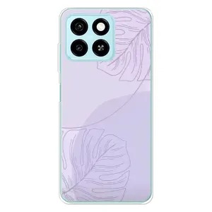 Чехол цветочный дизайн для ZTE Blade A55 (Монстера фиолетовая)