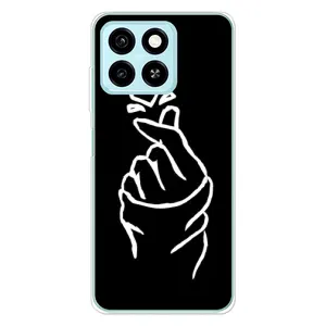 Чехлы (Знак сердечка) на ZTE Blade A55 (Сердце на черном)