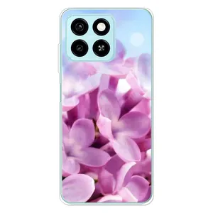 Силиконовый бампер с принтом (цветочки) на ЗТЕ Блейд А55 (Сиреневые цветы)