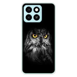Чохли з принтом СОВИ для ZTE Blade A55 (Сова на чорному)