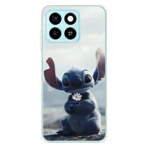 Чехол с рисунком Стич для ZTE Blade A55 (Стич с цветочком)
