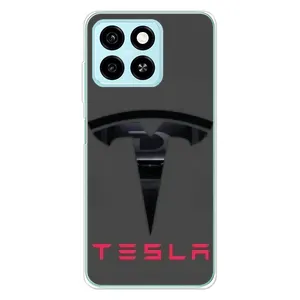 Силиконовый бампер с картинкой машины на ZTE Blade A55 (Logo TESLA)