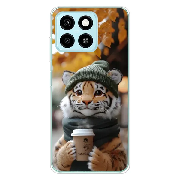 Чехол с рисунком «Тигр с кофе» для ZTE Blade A55 Чехол с рисунком «Тигр с кофе» для ZTE Blade A55