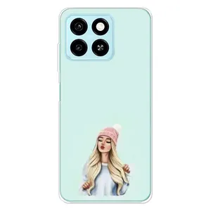 Силиконовый Чехол на ZTE Blade A55 с картинкой Стильных Девушек (В шапке)