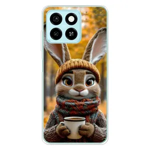 Друкований чохол 'Звірята з кавою' для ZTE Blade A55 (Зайчик з кавою)