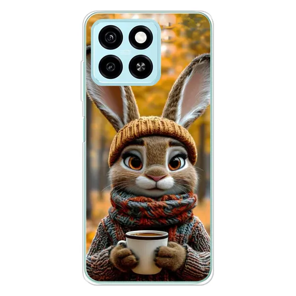 Чехол с рисунком «Зайчик с кофе» для ZTE Blade A55 Чехол с рисунком «Зайчик с кофе» для ZTE Blade A55