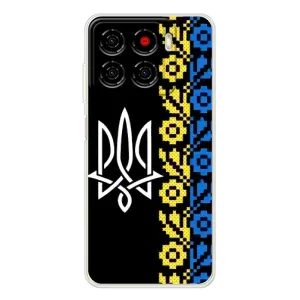 Силиконовый Чехол на ZTE Blade A56 (Герб и вышыванка)