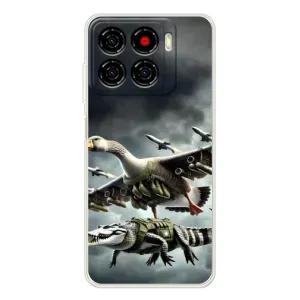 Чехол с мемами тралалело тралала для ZTE Blade A56 (Гусини и крокодило)