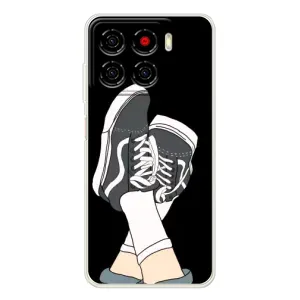 Чехол с Прикольным принтом на ZTE Blade A56 (Кеды)