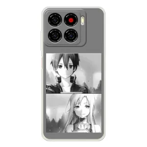 Чехол с персонажами АНИМЕ на ZTE Blade A56 (Кирито-Асуна)