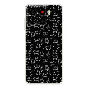 Чехол на тематику: Коты для ZTE Blade A56 (Котики на черном)