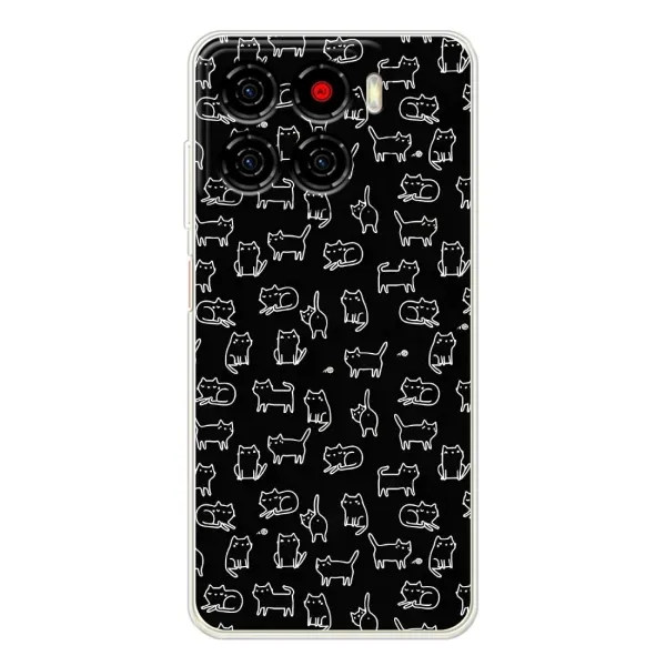 Чехол с рисунком «Котики на черном» для ZTE Blade A56 Чехол с рисунком «Котики на черном» для ZTE Blade A56