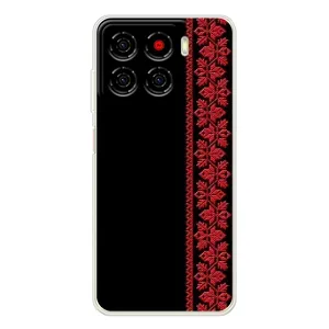 Силиконовый Чехол на ZTE Blade A56 (Красная Вышиванка)