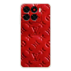 Текстурный Чехол Louis Vuitton для Блейд А56 (Красный ЛВ)