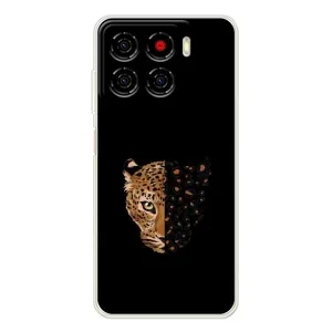 Чохол з леопардовим принтом на ZTE Blade A56 (Леопард на чорному)