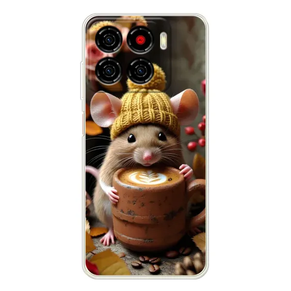 Чехол с рисунком «Мышка с кофе» для ZTE Blade A56 Чехол с рисунком «Мышка с кофе» для ZTE Blade A56
