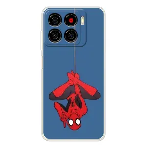 Чехол Супергерой Человека Паука на ZTE Blade A56 (На паутине)