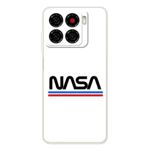 Силиконовый бампер с принтом "Наса" на ZTE Blade A56 (NASA на белом фоне)