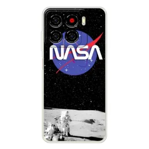 Силиконовый бампер с принтом "Наса" на ZTE Blade A56 (Nasa на луне)