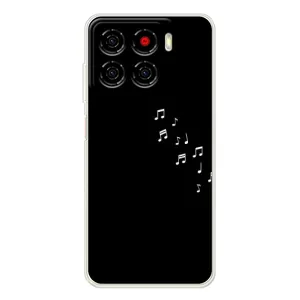 Чехол с картинками на черном фоне для ZTE Blade A56 (Ноты)