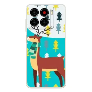 Силиконовый бампер с картинкой животных для ZTE Blade A56 (Олень с шарфом)