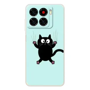 Силиконовый чехол с котиком для ZTE Blade A56 (Падающий кот)