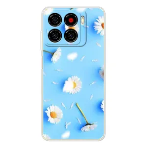 Чехол с Цветами для ZTE Blade A56 (ромашки на голубом)