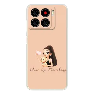 Силиконовый Чехол на ZTE Blade A56 с картинкой Стильных Девушек (С собакой)