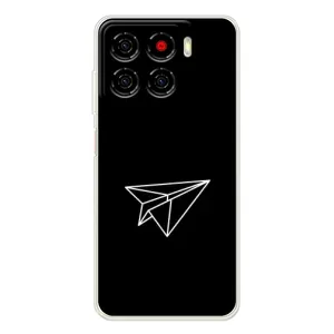 Чехол с картинками на черном фоне для ZTE Blade A56 (Самолетик)