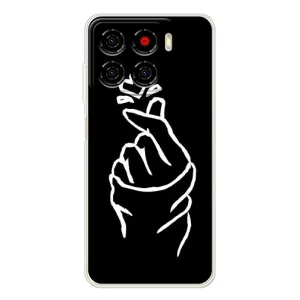 Чехлы (Знак сердечка) на ZTE Blade A56 (Сердце на черном)