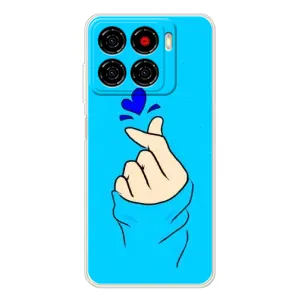 Чехлы (Знак сердечка) на ZTE Blade A56 (Сердце на синем)