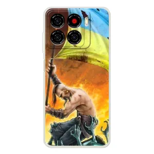 Чехол с картинкой (Патриотический КОЗАК) на ZTE Blade A56 (Сильный Козак)