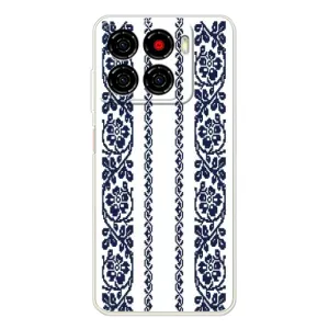 Силиконовый Чехол на ZTE Blade A56 с картинкой Вышиванки (Синяя вышиванка)