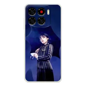 Чехлы с принтом Уэнсдей на ZTE Blade A56 (Уэнсдей с зонтом)