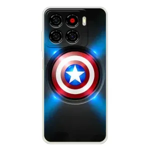Чехол с Щитом Капитана Америки на ZTE Blade A56 (Яркий Щит Капитана)