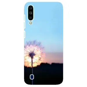 Силиконовый Чехол с одуванчиками на ZTE Blade A7 (2020) (Закат с одуванчиком)