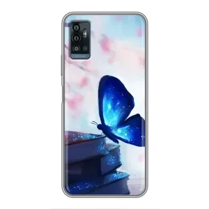 Силіконовий бампер з картинкою звірів для ZTE Blade A71 (Метелик синій)