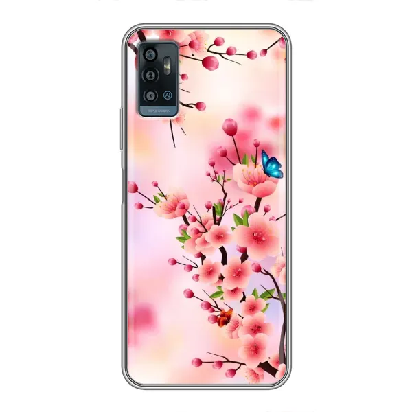 Чехол с рисунком «Бабочки на сакуре» для ZTE Blade A71 Чехол с рисунком «Бабочки на сакуре» для ZTE Blade A71