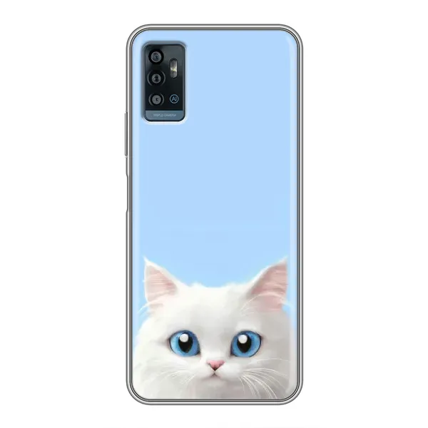 Чехол с рисунком «Белый кот» для ZTE Blade A71 Чехол с рисунком «Белый кот» для ZTE Blade A71