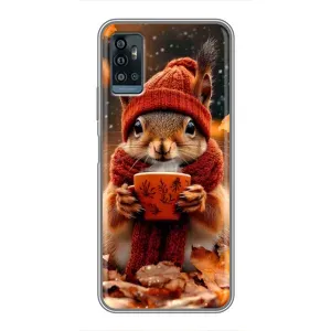 Друкований чохол 'Звірята з кавою' для ZTE Blade A71 (Білка з кавою)