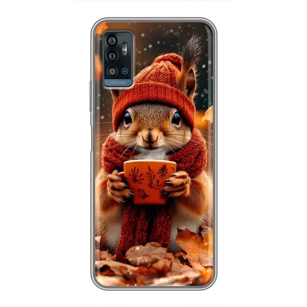 Чехол с рисунком «Белка с кофе» для ZTE Blade A71 Чехол с рисунком «Белка с кофе» для ZTE Blade A71