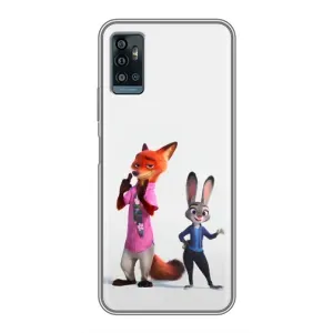 Силиконовый чехол с принтом Зоотрополіс для ZTE Blade A71 (Джуди и Ник)